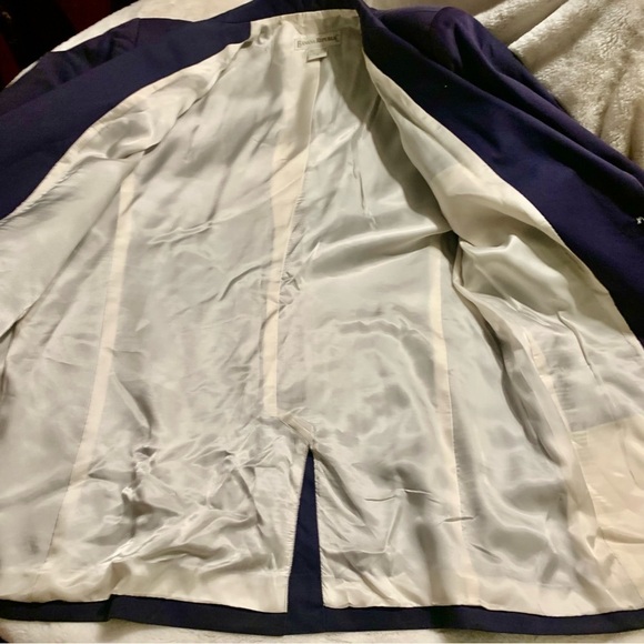 Vintage Banana Republic Blazer Size 12 Navy Blue Shoulder Pads Button-Up Cotton - Picture 12 of 16